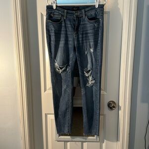 Judy Blue size 11 skinny jeans distressed high waisted NWOT